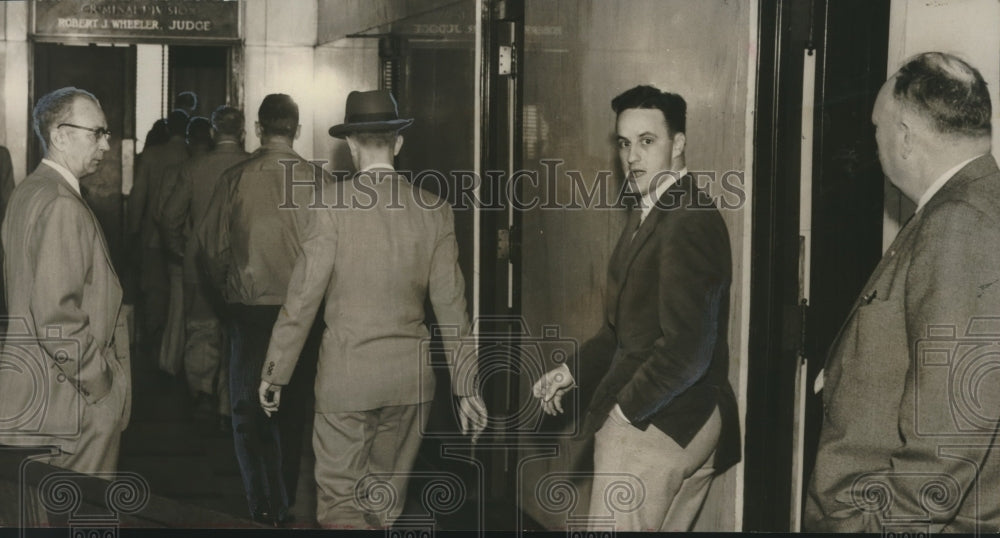 1955, Jurors entering courtroom, Albert Fuller trial, Birmingham, AL - Historic Images