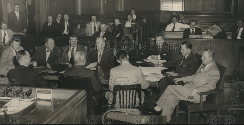 1955, Judge J. Russell McElroy&#39;s courtroom, Albert Fuller trial, AL - Historic Images