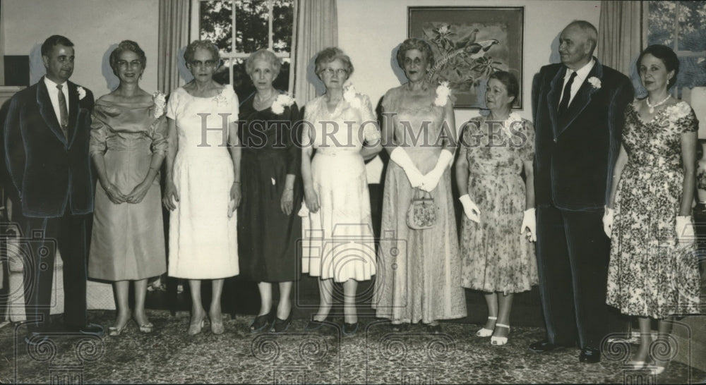 1958, Dr. &amp; Mrs. Howard M. Phillips &amp; others at tea, Montevallo, AL - Historic Images