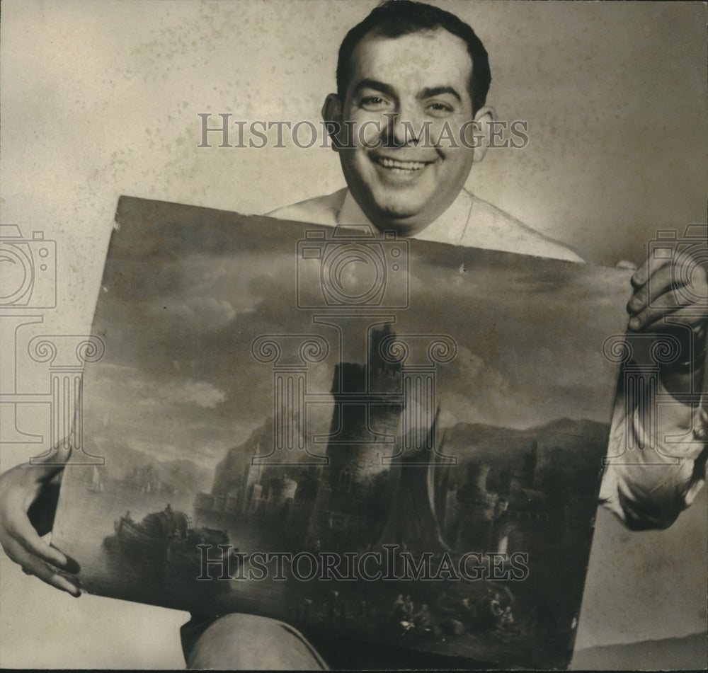 1960, Joe Tannory Shows Possible Masterpiece Found in Basement - Historic Images