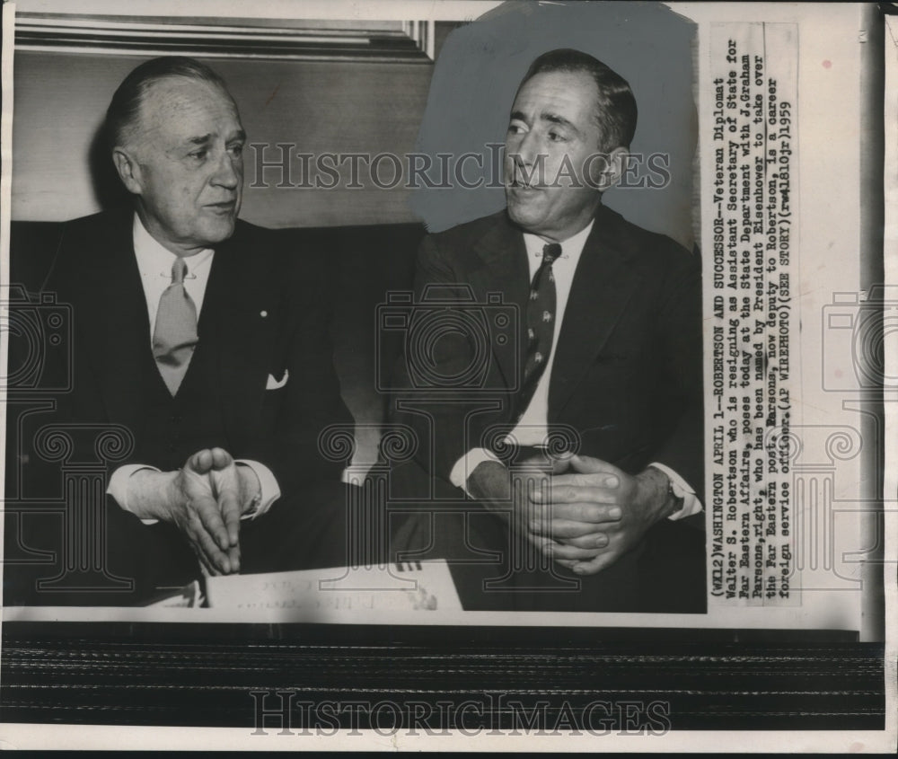 1959, Walter Robertson, J. Graham Parsons, State Dept., Washington DC - Historic Images