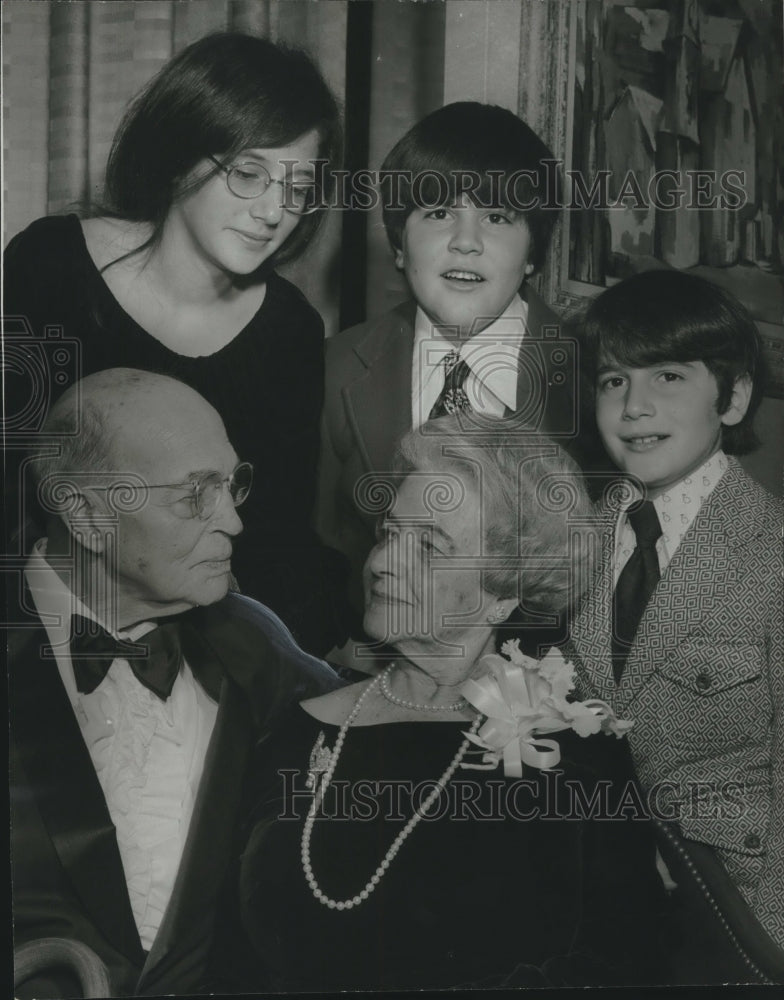 1972, Mr. &amp; Mrs. Mervyn Sterne&#39;s Grandchildren Help Them Celebrate - Historic Images