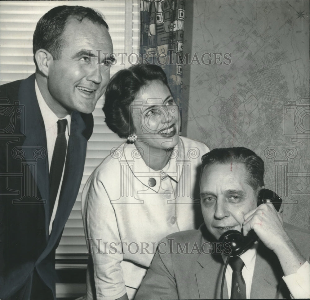 1958, AL Attorney General John Patterson with Wife, Campaign Manager - Historic Images