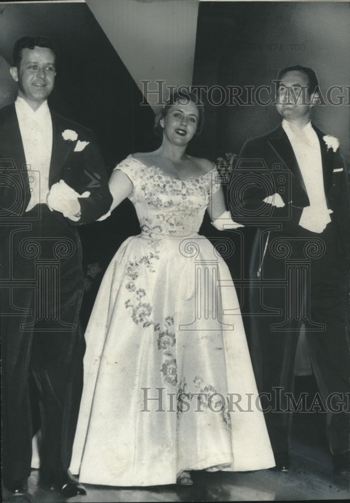 1959, Alabama Governor &amp; Mrs. Patterson with William Lawrence at Ball - Historic Images