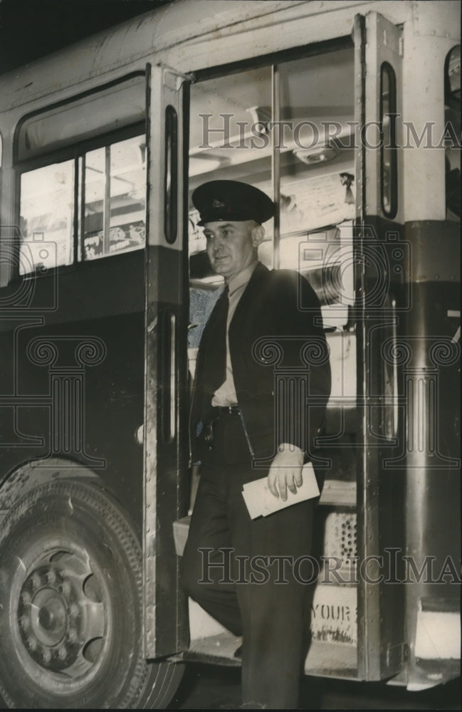 1952, Birmingham, Alabama bus driver parks bus for duration of strike - Historic Images