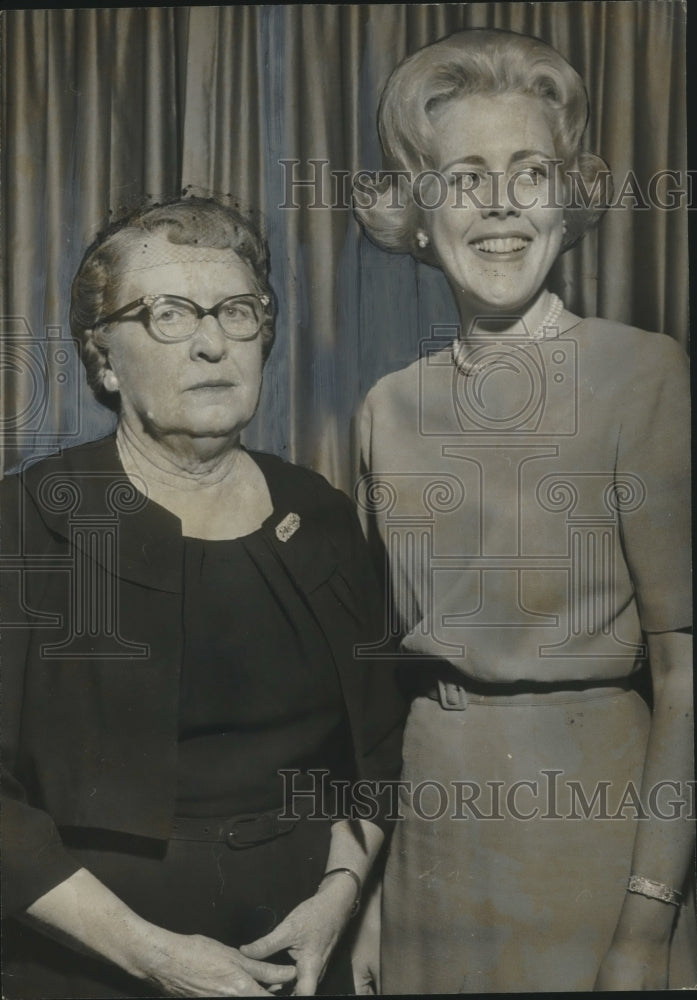 1963 Mrs. Alvice Sharp, Mrs. Allen Rushton at YWCA Meeting-Historic Images