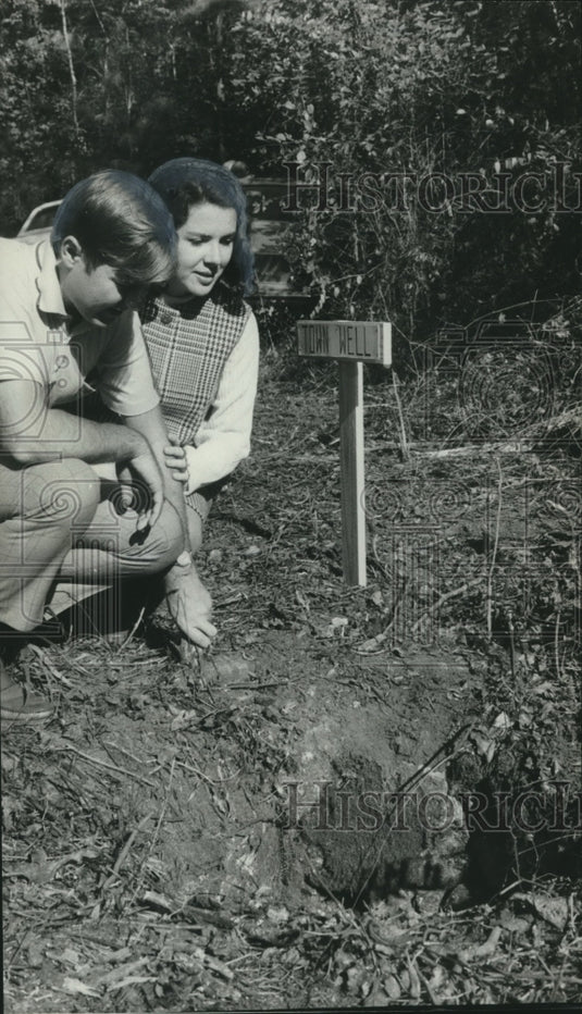 1970, State Official and Wife View Site of First Capital of Alabama - Historic Images