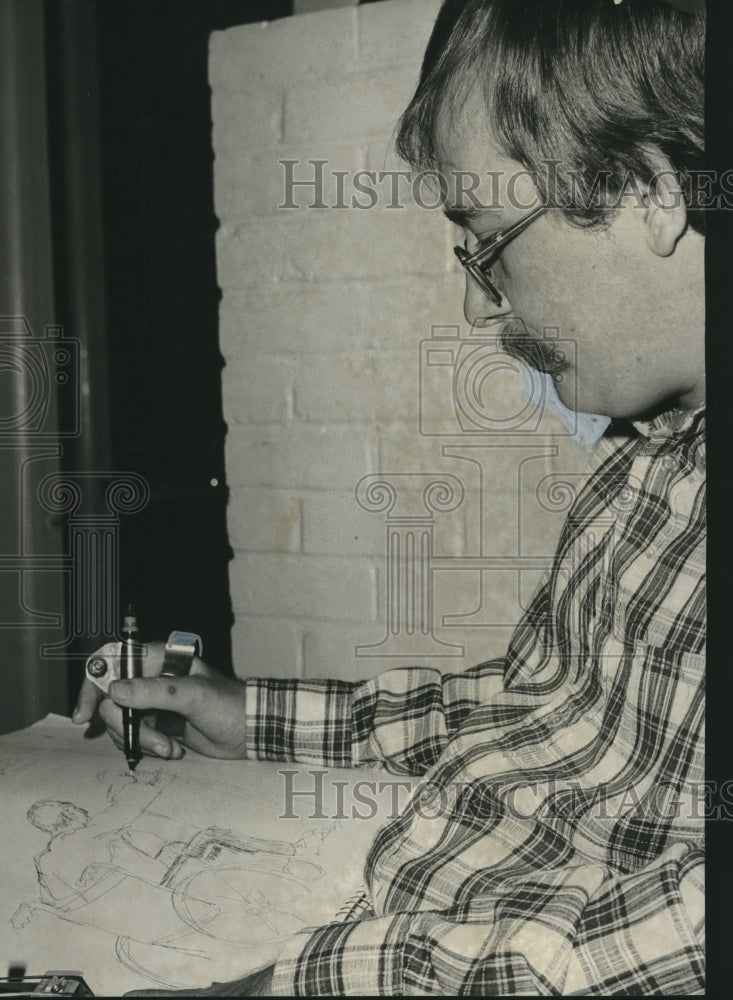 1975 Press Photo Paralyzed Artist Bob Tanton - abno11418 - Historic Images