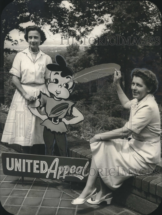 1957, Mrs. Harry Rust, Mrs. Jack McAspdden of United Appeal - Historic Images
