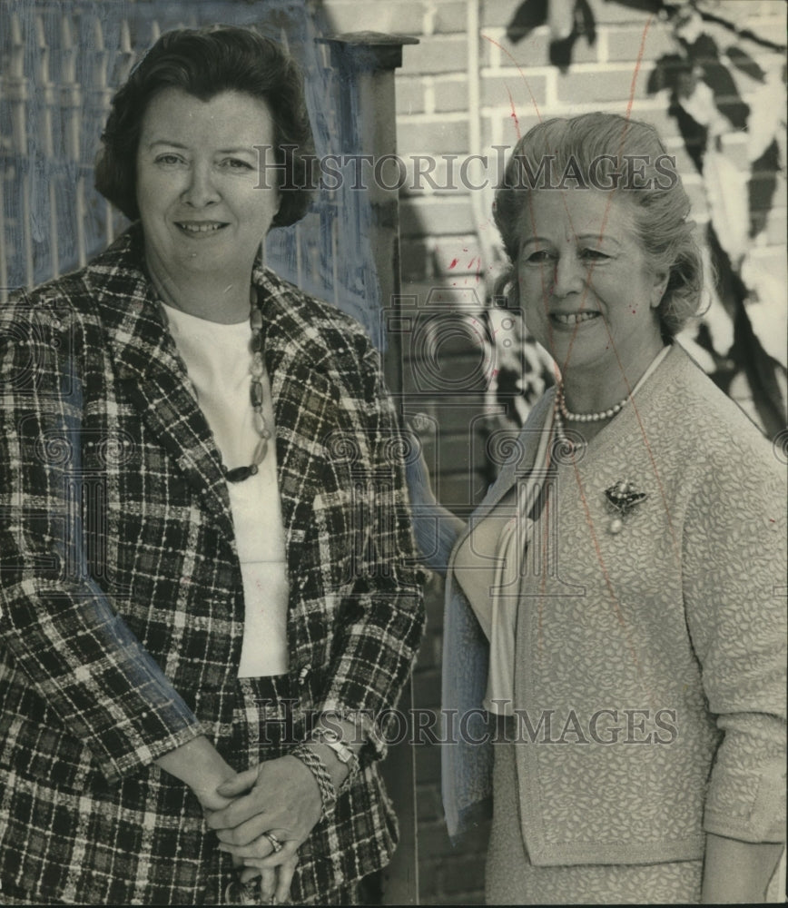 1970, Mrs. Herbert Ryding and Lady Seton Discuss Flower Arranging - Historic Images