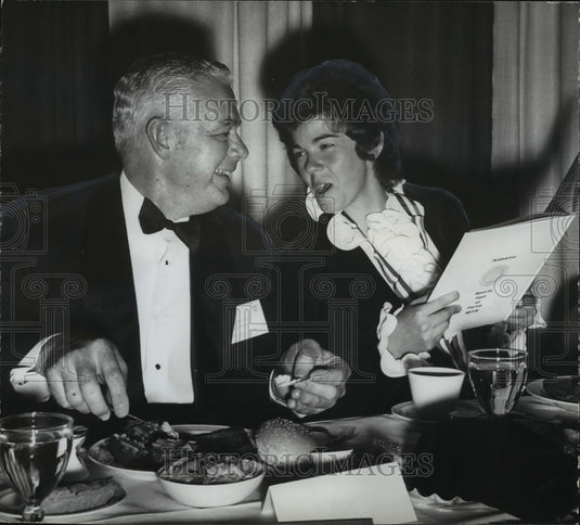 1973 Press Photo Alabama Sports Hall of Fame-Sam LeMistre and Jocelyn Bourasse.- Historic Images