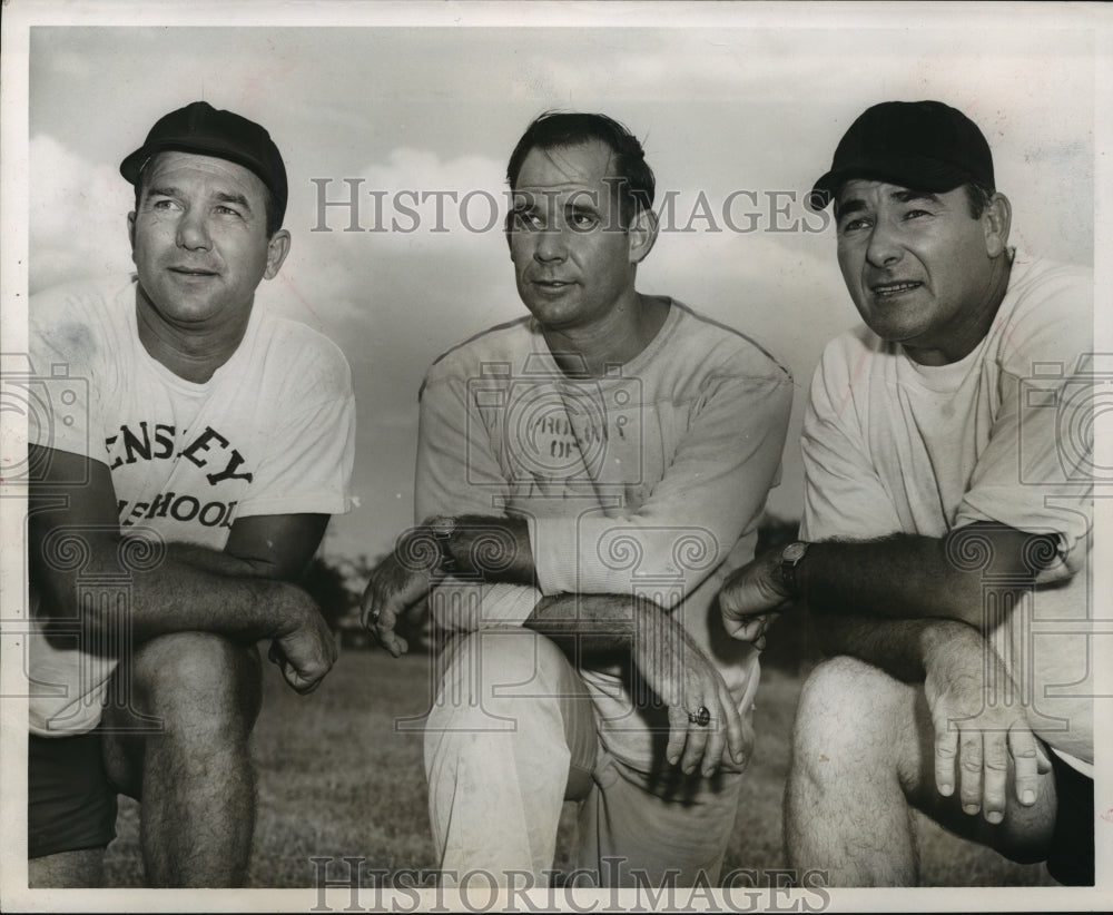 1955 Press Photo Alabama-Ensley High football Burke Dupuy with assistants.- Historic Images