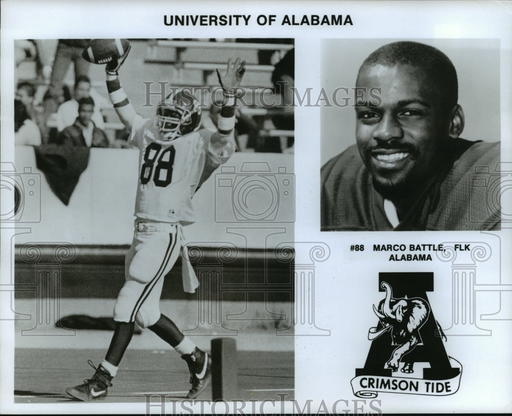 Press Photo University of Alabama Crimson Tide football player, Marco Battle.- Historic Images