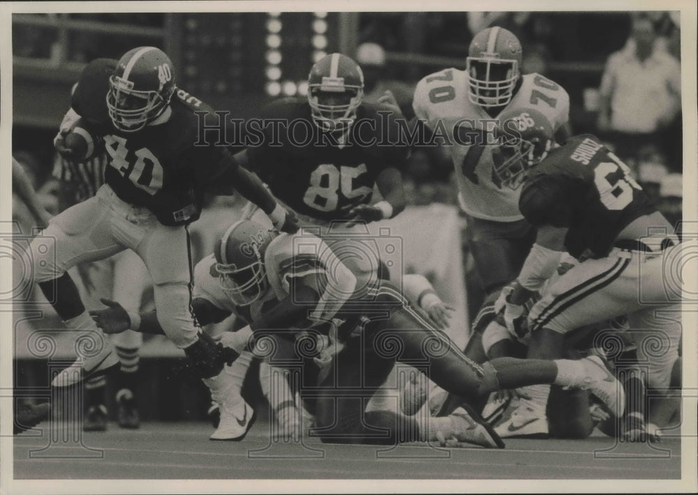 1987 Press Photo Alabama-#40 Bo Wright second half action against Florida- Historic Images