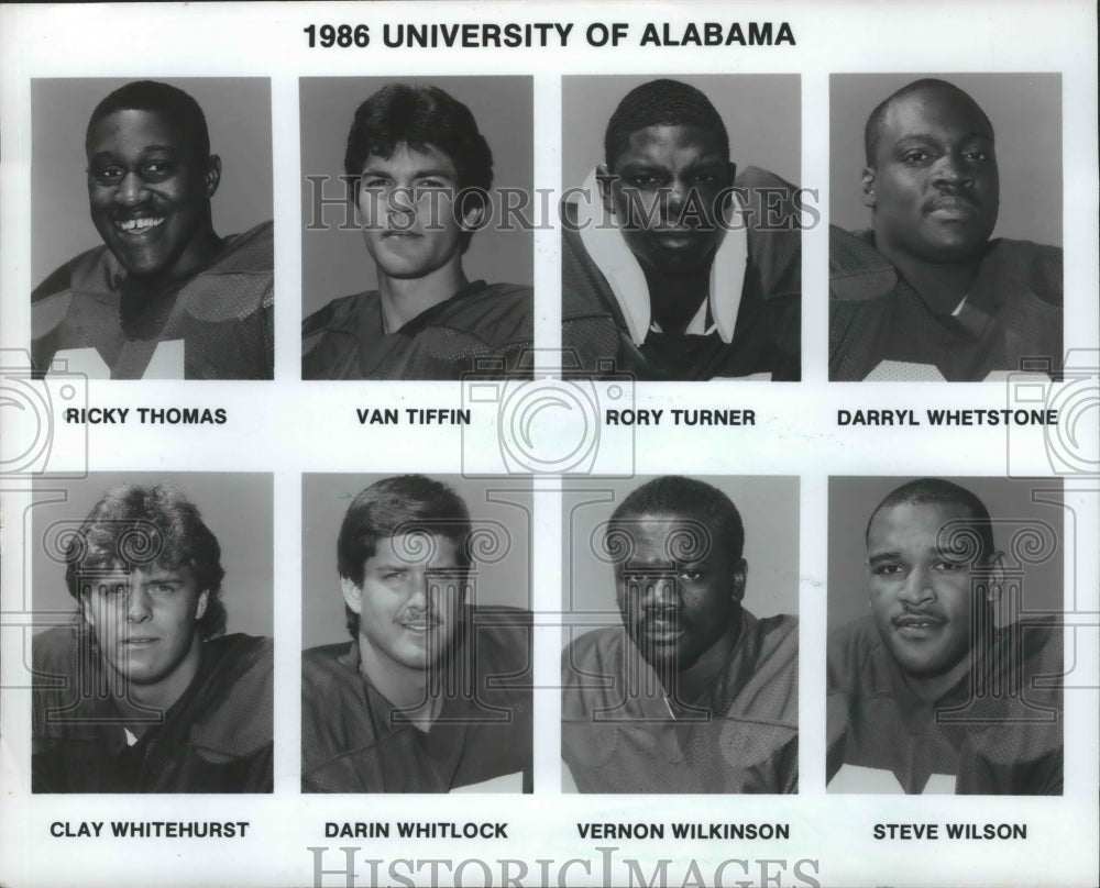 1986 Press Photo University of Alabama football team members. - abns01734 - Historic Images