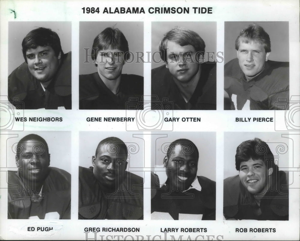 1984 Press Photo Alabama Crimson Tide football team members. - abns01737- Historic Images