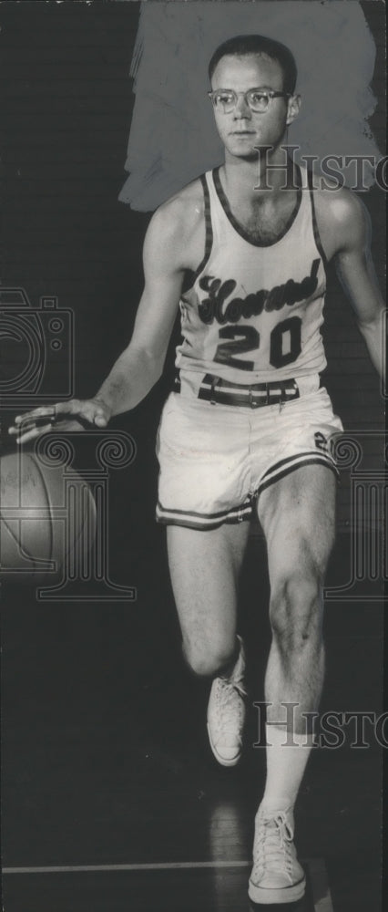 1958 Press Photo Howard College Basketball Player Joe Campbell Dribbles Ball - Historic Images