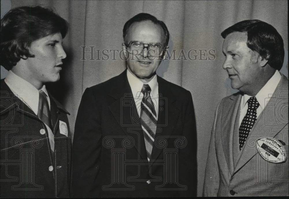 1978 Press Photo Lamar Hunt, Greg Purkey And Buddy Garland At Touchdown Club- Historic Images