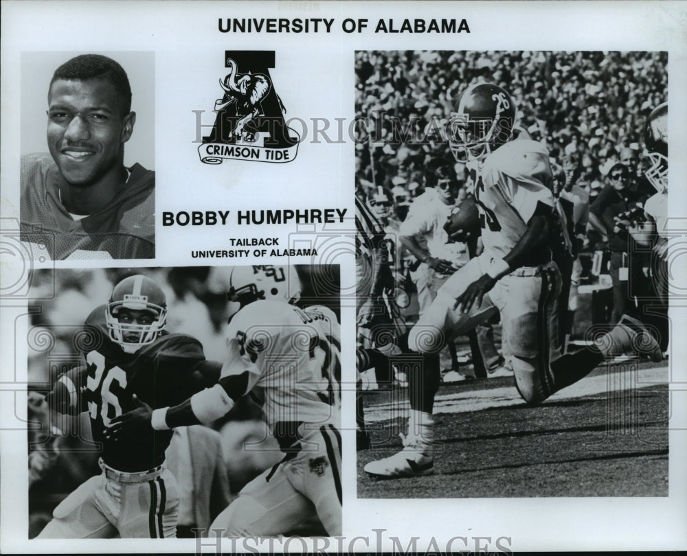 Press Photo University Of Alabama Tailback Bobby Humphrey Runs For Crimson Tide - Historic Images