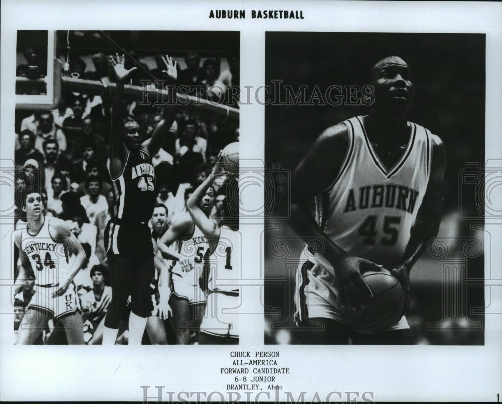 Press Photo All-America Forward Candidate Chuck Person Of Auburn Basketball - Historic Images