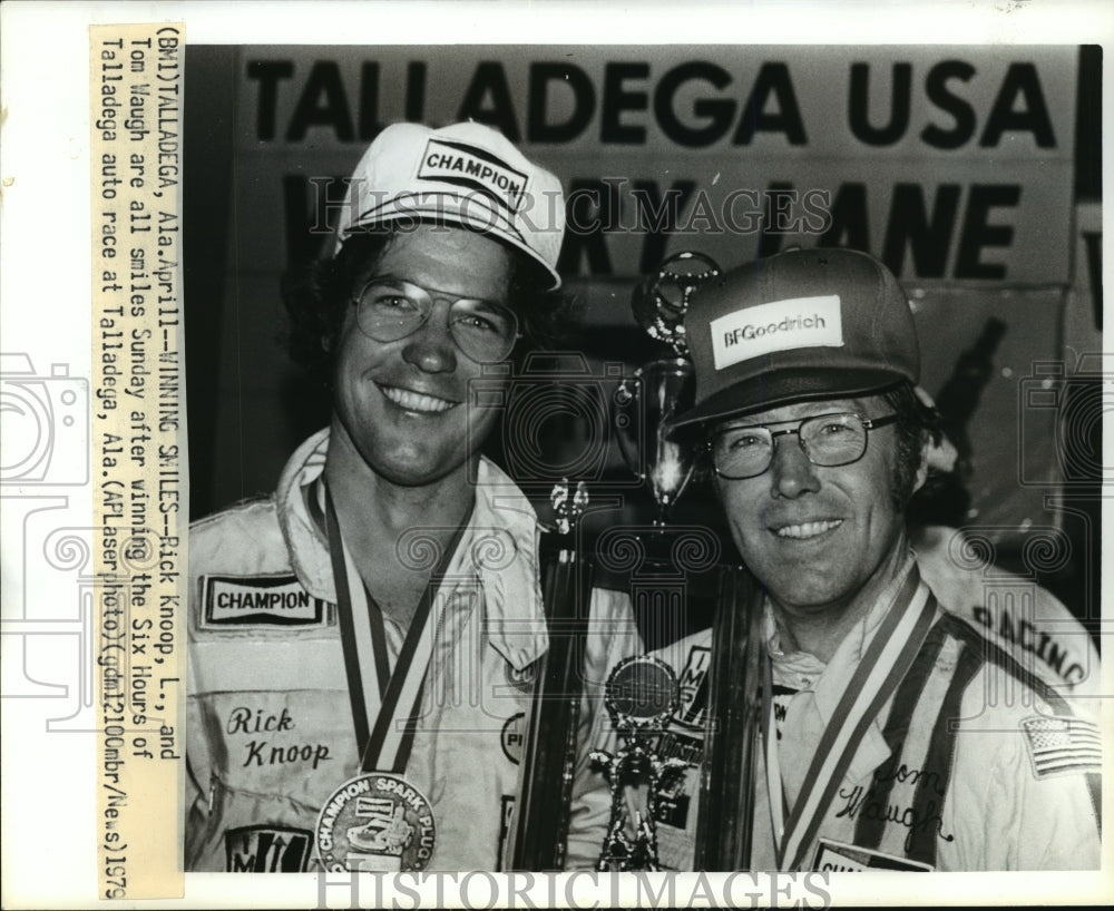 1979 Press Photo Race Car Drivers Rick Knoop And Tom Waugh At Talladega, Alabama- Historic Images