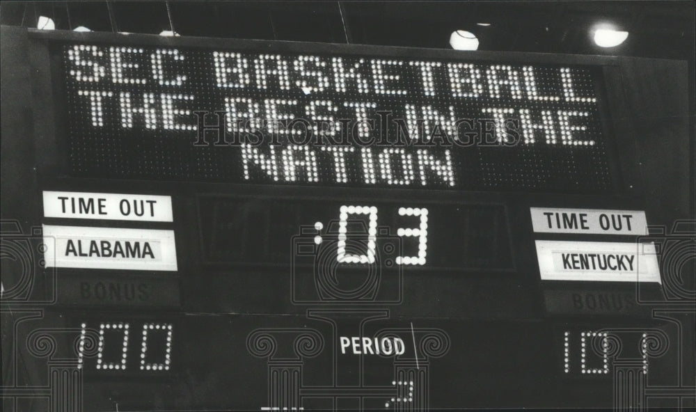 1979 Press Photo Southeastern Conference Basketball Game Scoreboard - abns05580- Historic Images