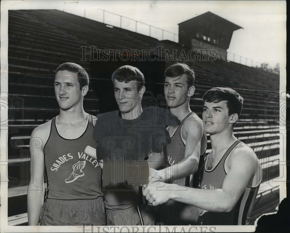 1966 Press Photo Track Athletes Don Button, Al Brealer, Others at Stadium - Historic Images