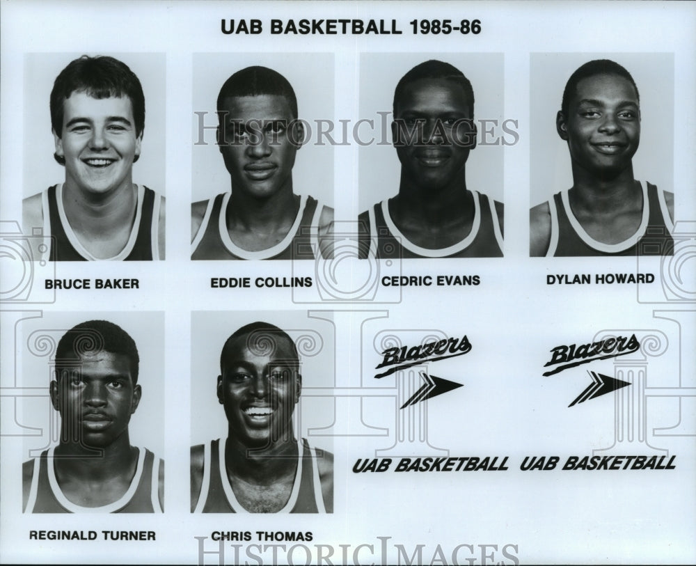 1985 Press Photo University of Alabama Basketball 1985-1986 Players, Blazers- Historic Images