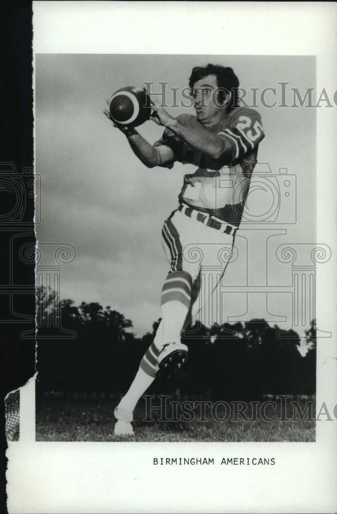 1975 Press Photo Football Player Dennis Homan, Birmingham Americans, Alabama- Historic Images