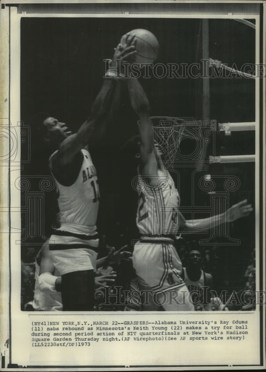 1973 Alabama University's Ray Odums and Others in Basketball Game - Historic Images
