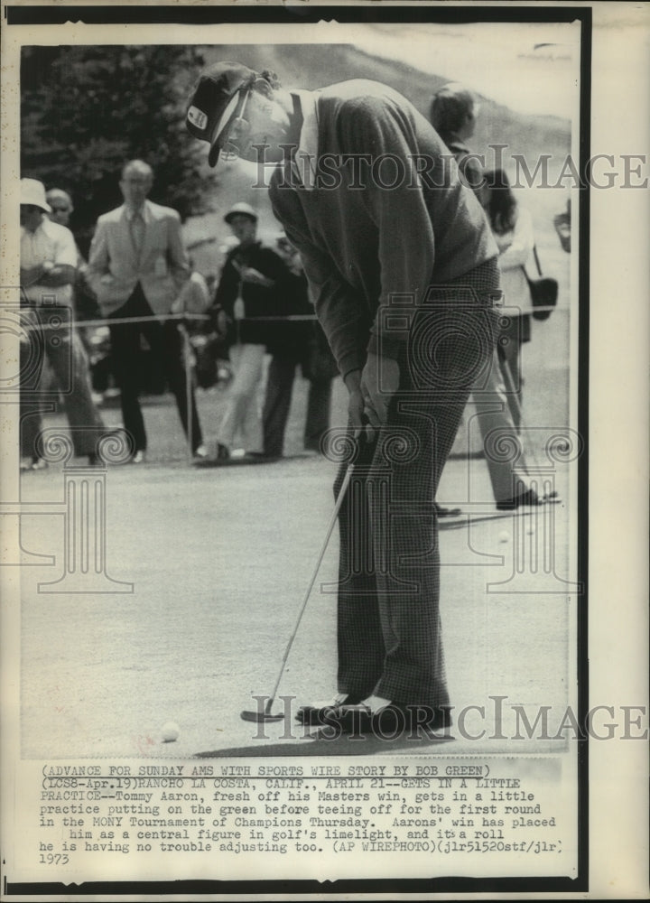 1973 Press Photo Golfer Tommy Aaron at MONY tournament in California. - Historic Images