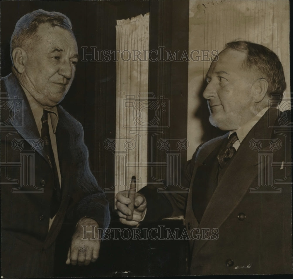 1952 C. R. Noble with T. P. Red, veteran college athletic directors - Historic Images