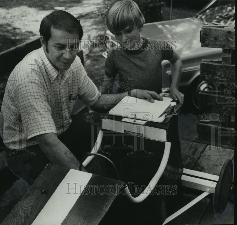 1972 Press Photo Birmingham Soap Box Derby - Bill Waldrip and David Melvin- Historic Images