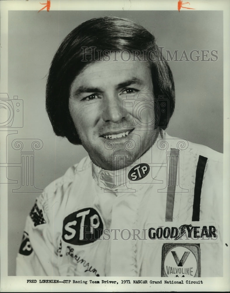 1971 Press Photo Fred Lorenzen, Nascar Grand National Circuit, STP Racing Team - Historic Images