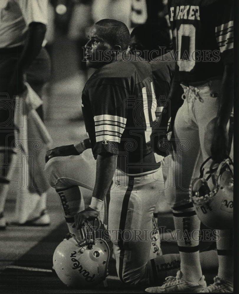 1983 Press Photo Parker High School - Quarterback, Wade, During Game - abns07954- Historic Images