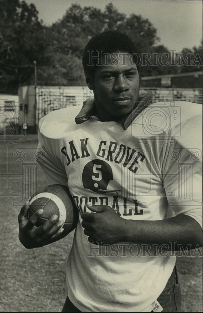 1983 Press Photo Jerry Woods, Oak Grove High football player, Alabama- Historic Images