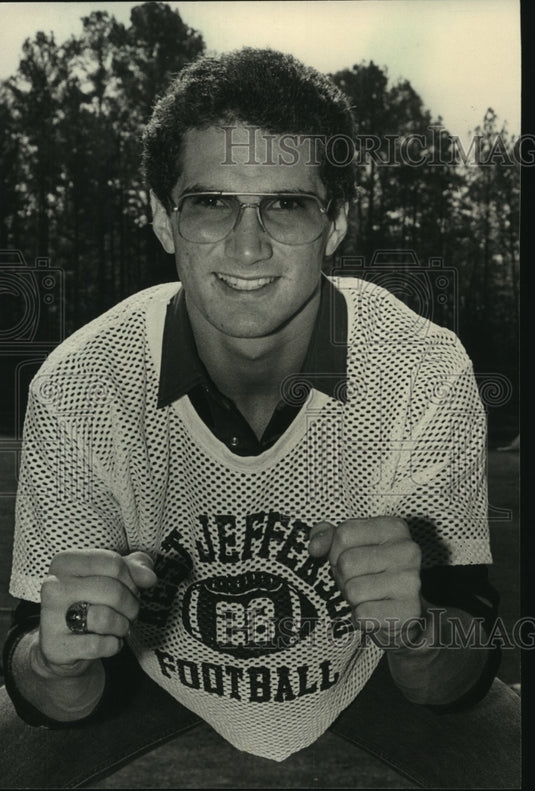 1984 Press Photo Steve Caradine, West Jefferson Football Player - abns08001- Historic Images