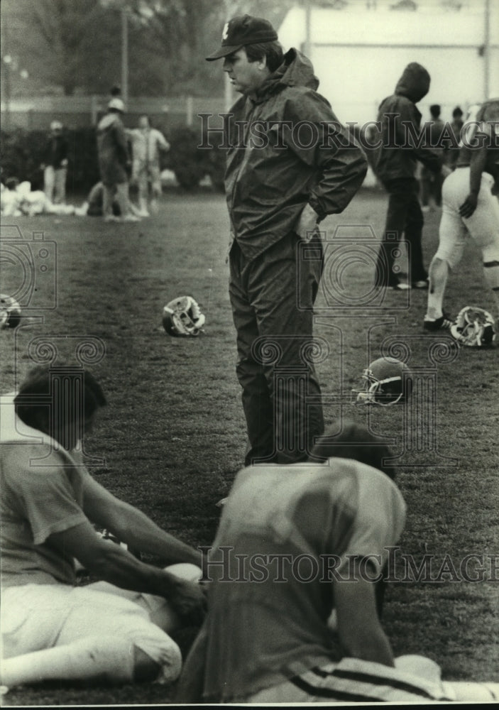 1980 Press Photo University of Alabama Football Players at Practice, Sports - Historic Images