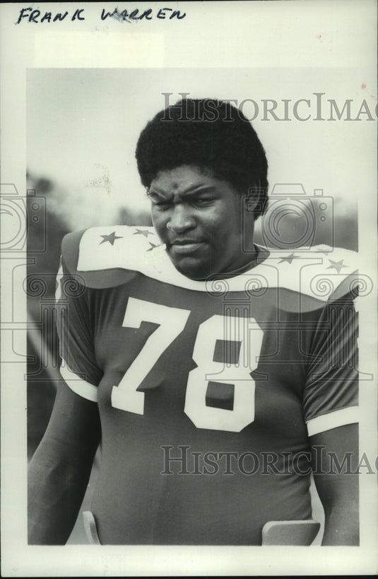 1977 Press Photo Football Player Frank Warren, Sports - abns08249- Historic Images