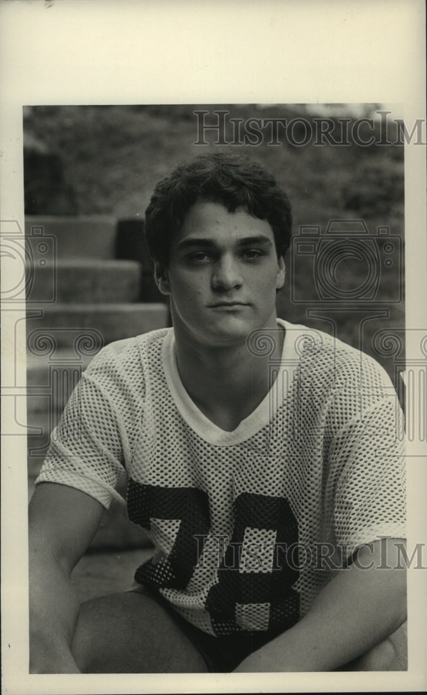 1983 Press Photo Briarwood Christian Football Player John Kirkpatrick - Historic Images