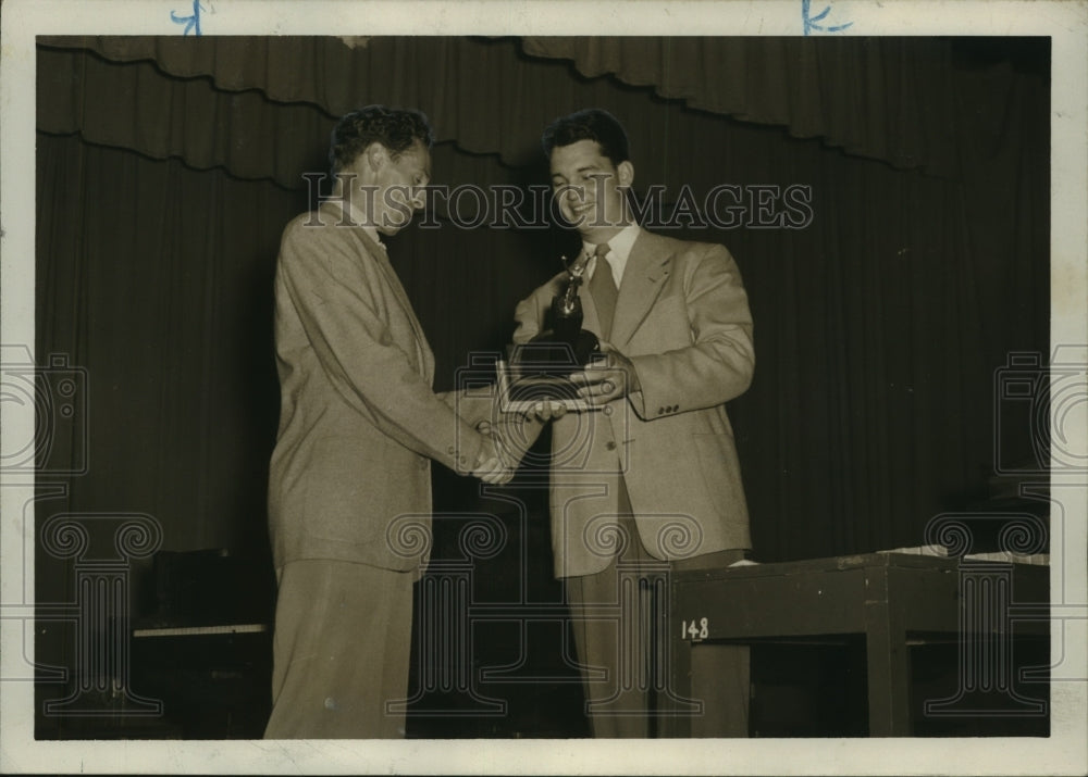 1947 Press Photo Sports Trophies, Howard Intramural Awards Ceremony - abns08427 - Historic Images