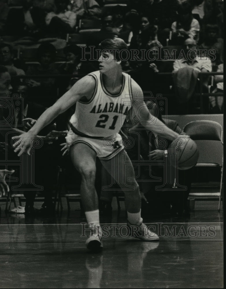 1985 Press Photo Jim Farmer, Basketball Player for the University of Alabama- Historic Images