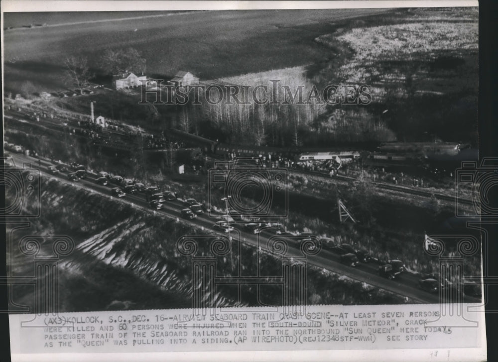 1945 Press Photo South Carolina-Kollock-Avery Seaboard train crash scene.-Historic Images