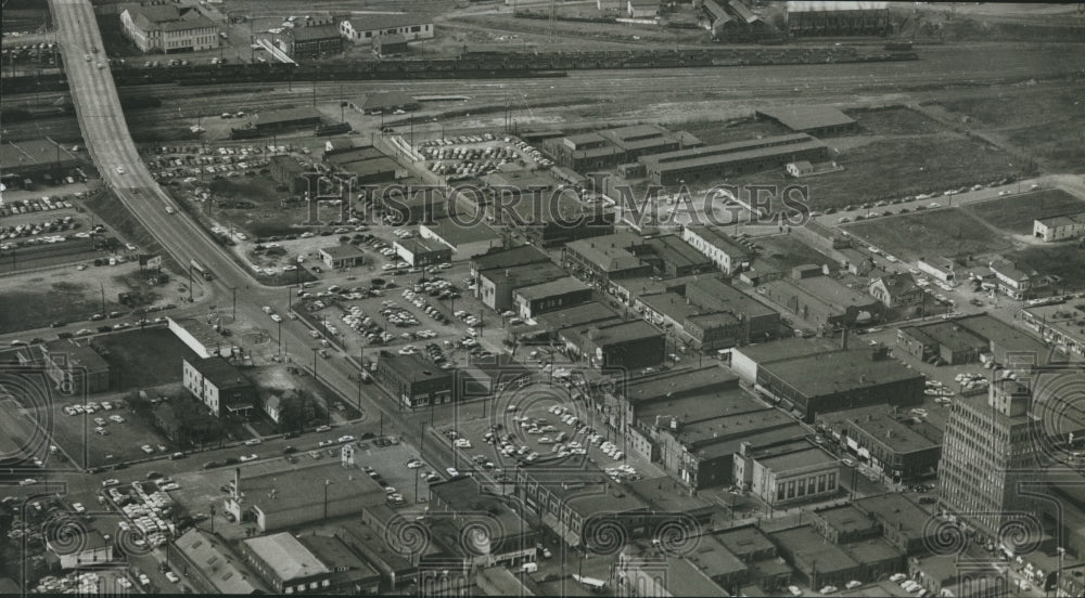 1965 Press Photo Alabama-Ensley-Aerial view shows business district and overpass - Historic Images