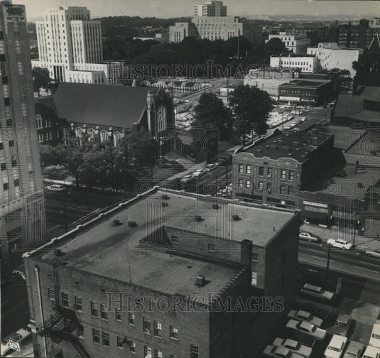 1967 Press Photo Alabama-Aerial view of Birmingham's old and new buildings. - Historic Images