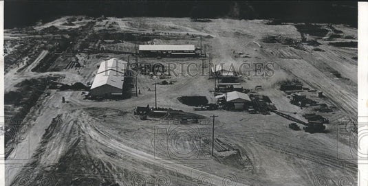 1956 Press Photo Alabama-Demopolis-Air view of work on Gulf States Paper Company-Historic Images