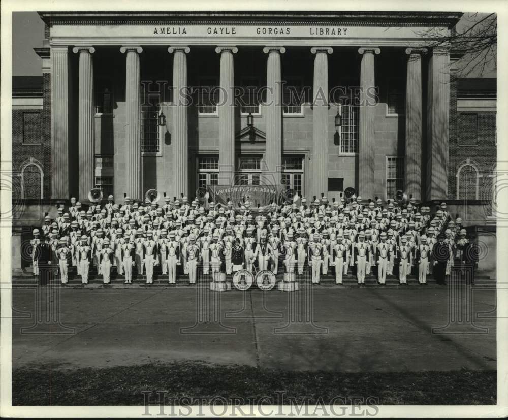 1969 Press Photo University of Alabama Marching Band on Steps of Library - Historic Images