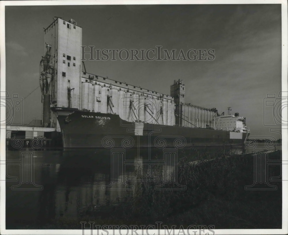 1966 Press Photo Alabama State Docks in Mobile, Alabama at Dusk - Historic Images