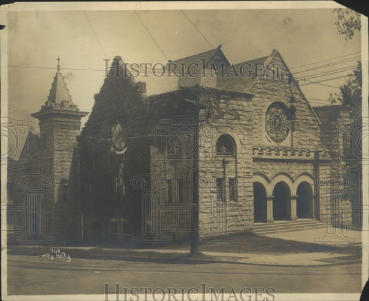 Press Photo Vintage Exterior Shot of Methodist Episcopal Church In Birmingham - Historic Images