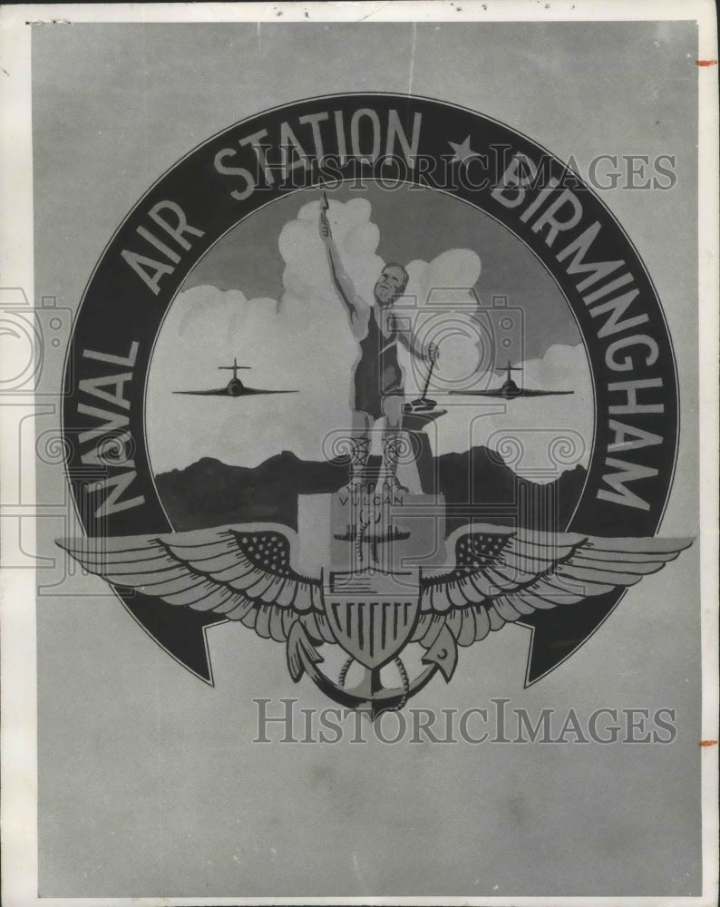 1951 Press Photo Official insignia of the Birmingham Naval Air Station - Historic Images